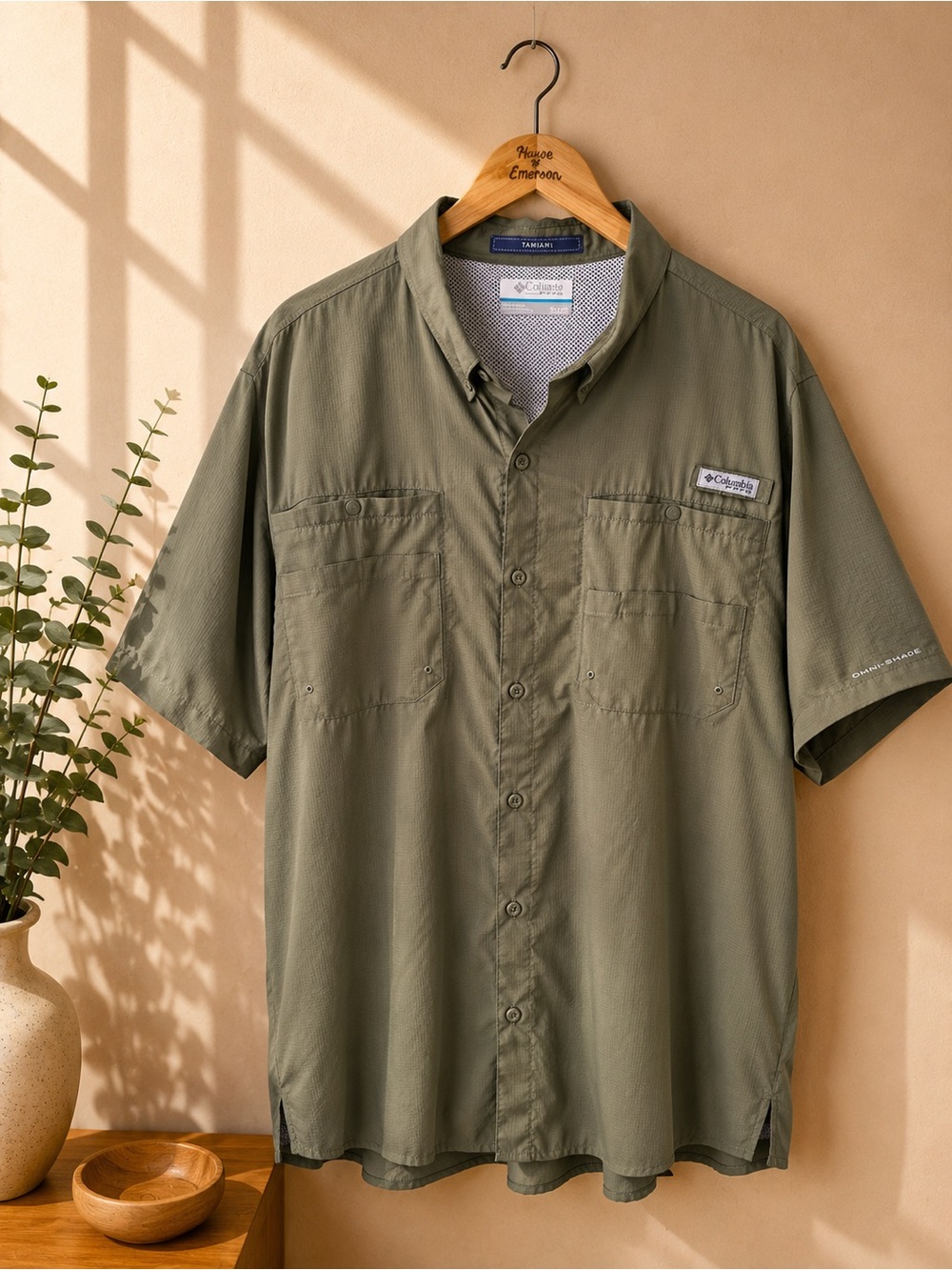Columbia Men’s PFG Green Shirt Size 3X